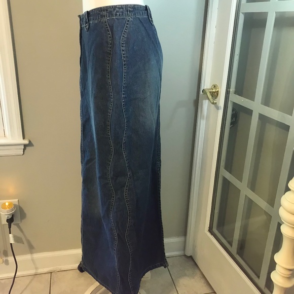 Vintage S.Oliver maxi denim distressed skirt - Picture 2 of 15